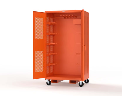 Extreme Duty 12 GA Mobile Rigging Cabinet with Ventilated Doors with Short & Long Hangers – 48 in. W x 36 in. D x 92 in. H - 47-VBS-360-23H-FLP-CA-2009