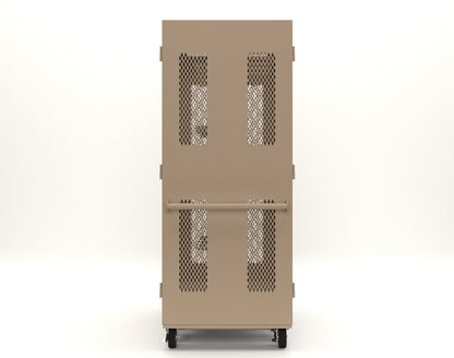 Extreme Duty 12 GA Mobile Rigging Cabinet with Ventilated Doors with Short & Long Hangers – 48 in. W x 36 in. D x 92 in. H - 47-VBS-360-24H-DBS-FLP-CA-1019