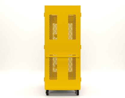 Extreme Duty 12 GA Mobile Rigging Cabinet with Ventilated Doors with Short & Long Hangers – 48 in. W x 36 in. D x 92 in. H - 47-VBS-360-24H-DBS-FLP-CA-1021