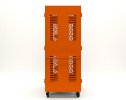Extreme Duty 12 GA Mobile Rigging Cabinet with Ventilated Doors with Short & Long Hangers – 48 in. W x 36 in. D x 92 in. H - 47-VBS-360-24H-DBS-FLP-CA-2009