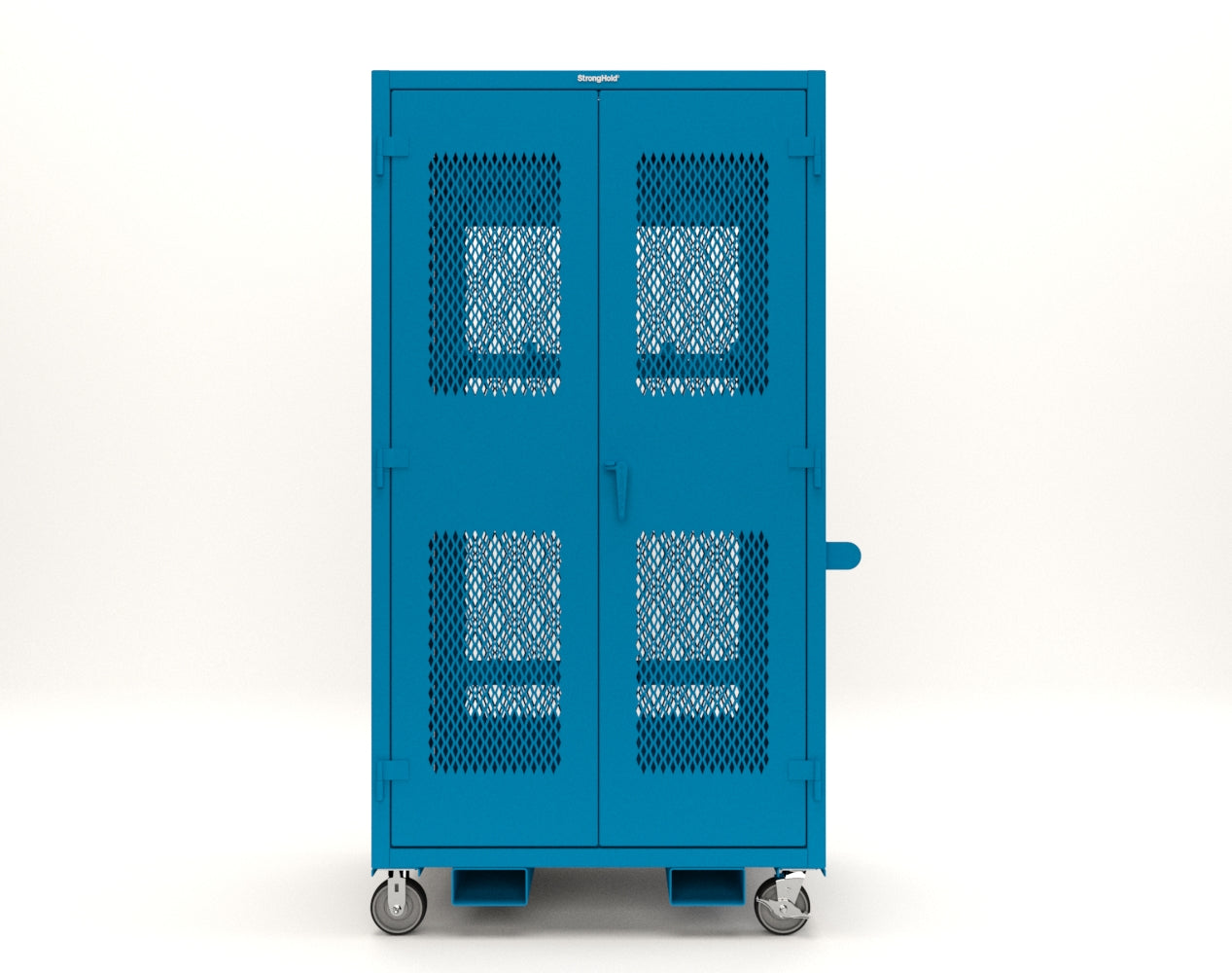 Extreme Duty 12 GA Mobile Rigging Cabinet with Ventilated Doors with Short & Long Hangers – 48 in. W x 36 in. D x 92 in. H - 47-VBS-360-24H-DBS-FLP-CA-5012