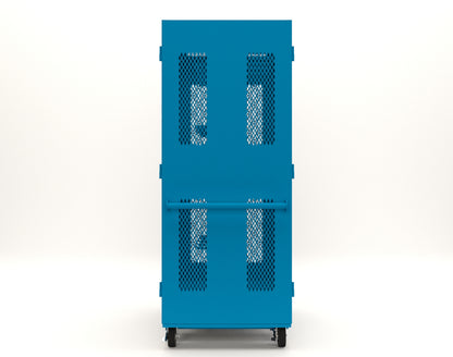 Extreme Duty 12 GA Mobile Rigging Cabinet with Ventilated Doors with Short & Long Hangers – 48 in. W x 36 in. D x 92 in. H - 47-VBS-360-24H-DBS-FLP-CA-5012