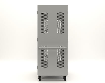 Extreme Duty 12 GA Mobile Rigging Cabinet with Ventilated Doors with Short & Long Hangers – 48 in. W x 36 in. D x 92 in. H - 47-VBS-360-24H-DBS-FLP-CA-7037