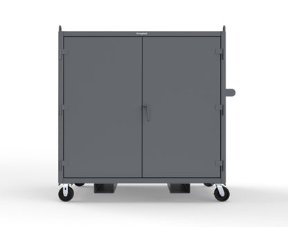 Extreme Duty 12 GA Mobile Jobsite Cabinet with 2 Shelves, Forklift Pockets, Lifting Lugs - 66 In. W x 34 In. D x 68 In. H - 5.5342-LL-CA-FLP-7024