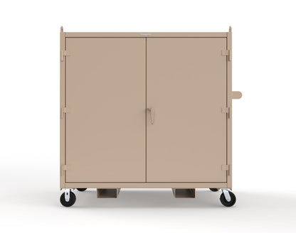 Extreme Duty 12 GA Mobile Jobsite Cabinet with 2 Shelves, Forklift Pockets, Lifting Lugs - 66 In. W x 34 In. D x 68 In. H - 5.5342-LL-CA-FLP-1019