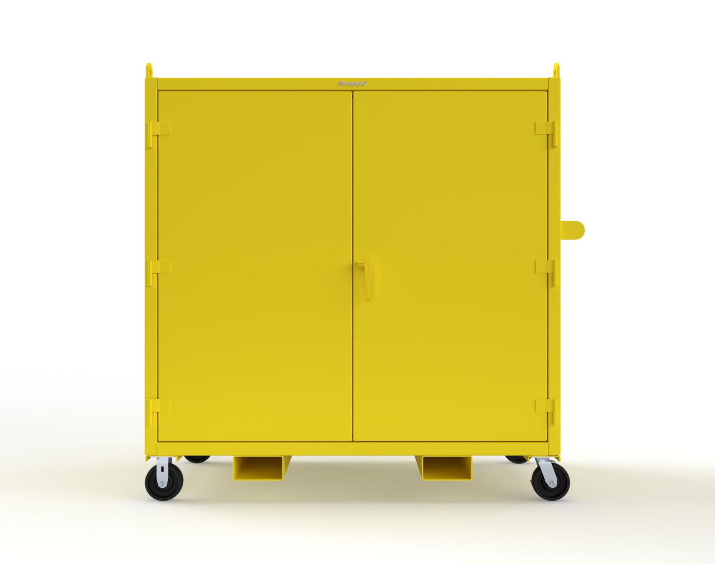 Extreme Duty 12 GA Mobile Jobsite Cabinet with 2 Shelves, Forklift Pockets, Lifting Lugs - 66 In. W x 34 In. D x 68 In. H - 5.5342-LL-CA-FLP-1021