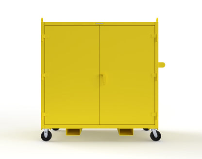 Extreme Duty 12 GA Mobile Jobsite Cabinet with 2 Shelves, Forklift Pockets, Lifting Lugs - 66 In. W x 34 In. D x 68 In. H - 5.5342-LL-CA-FLP-1021