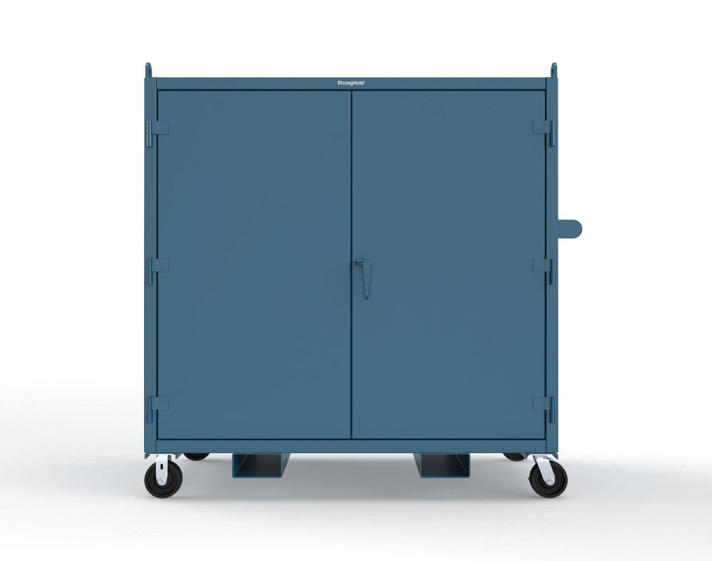 Extreme Duty 12 GA Mobile Jobsite Cabinet with 2 Shelves, Forklift Pockets, Lifting Lugs - 66 In. W x 34 In. D x 68 In. H - 5.5342-LL-CA-FLP-5001