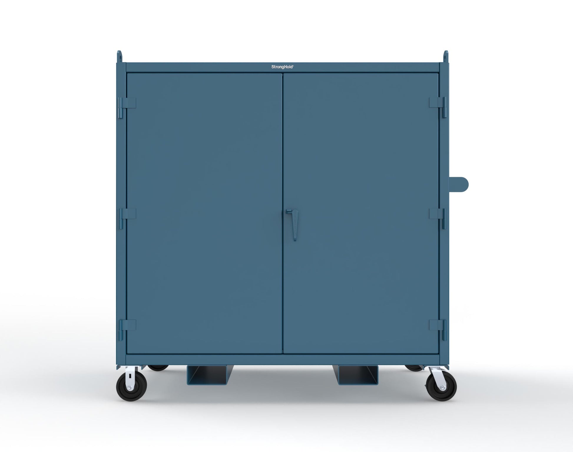 Extreme Duty 12 GA Mobile Jobsite Cabinet with 2 Shelves, Forklift Pockets, Lifting Lugs - 66 In. W x 34 In. D x 68 In. H - 5.5342-LL-CA-FLP-5001