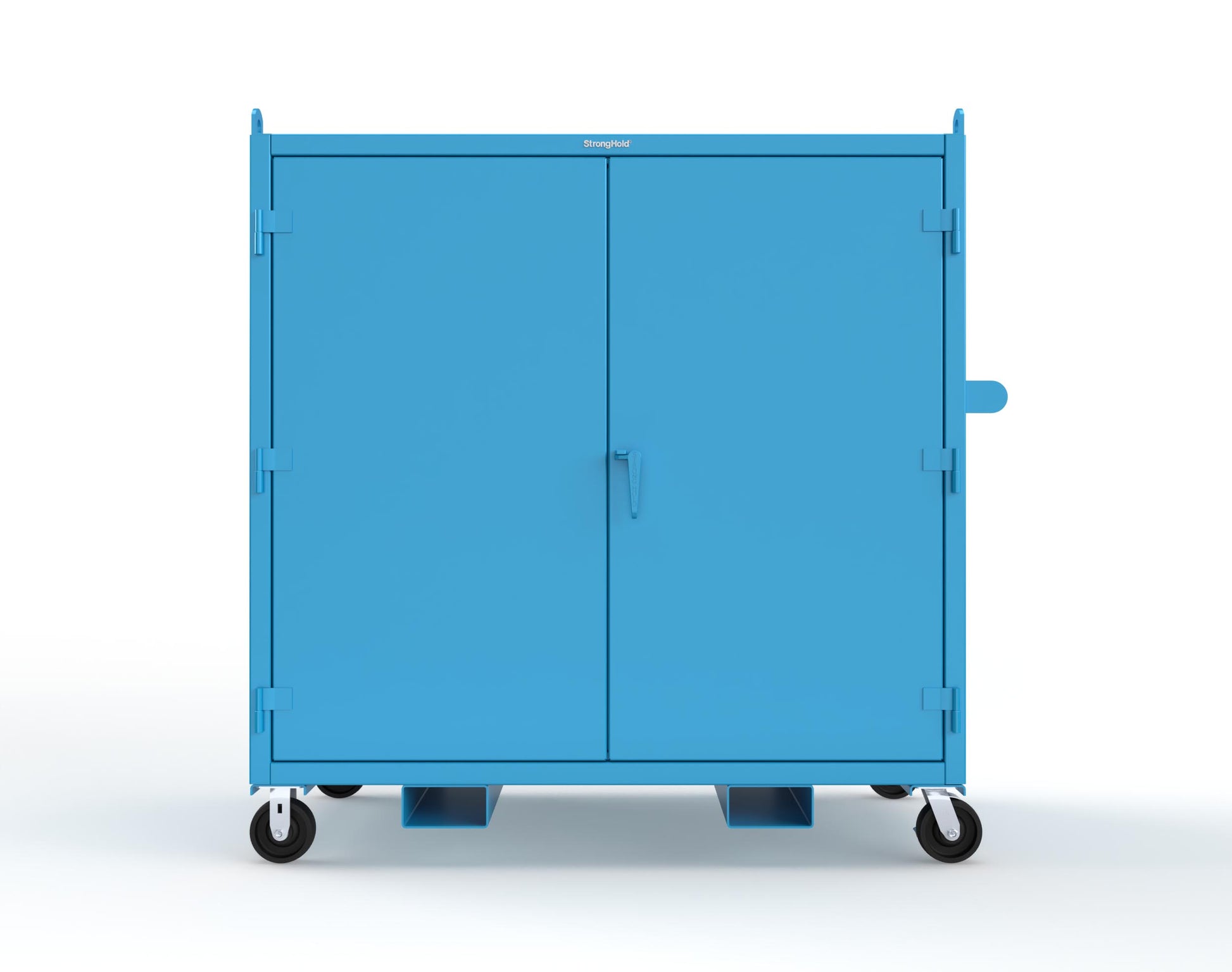 Extreme Duty 12 GA Mobile Jobsite Cabinet with 2 Shelves, Forklift Pockets, Lifting Lugs - 66 In. W x 34 In. D x 68 In. H - 5.5342-LL-CA-FLP-5012