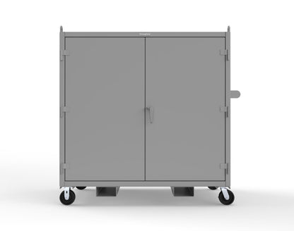 Extreme Duty 12 GA Mobile Jobsite Cabinet with 2 Shelves, Forklift Pockets, Lifting Lugs - 66 In. W x 34 In. D x 68 In. H - 5.5342-LL-CA-FLP-7037