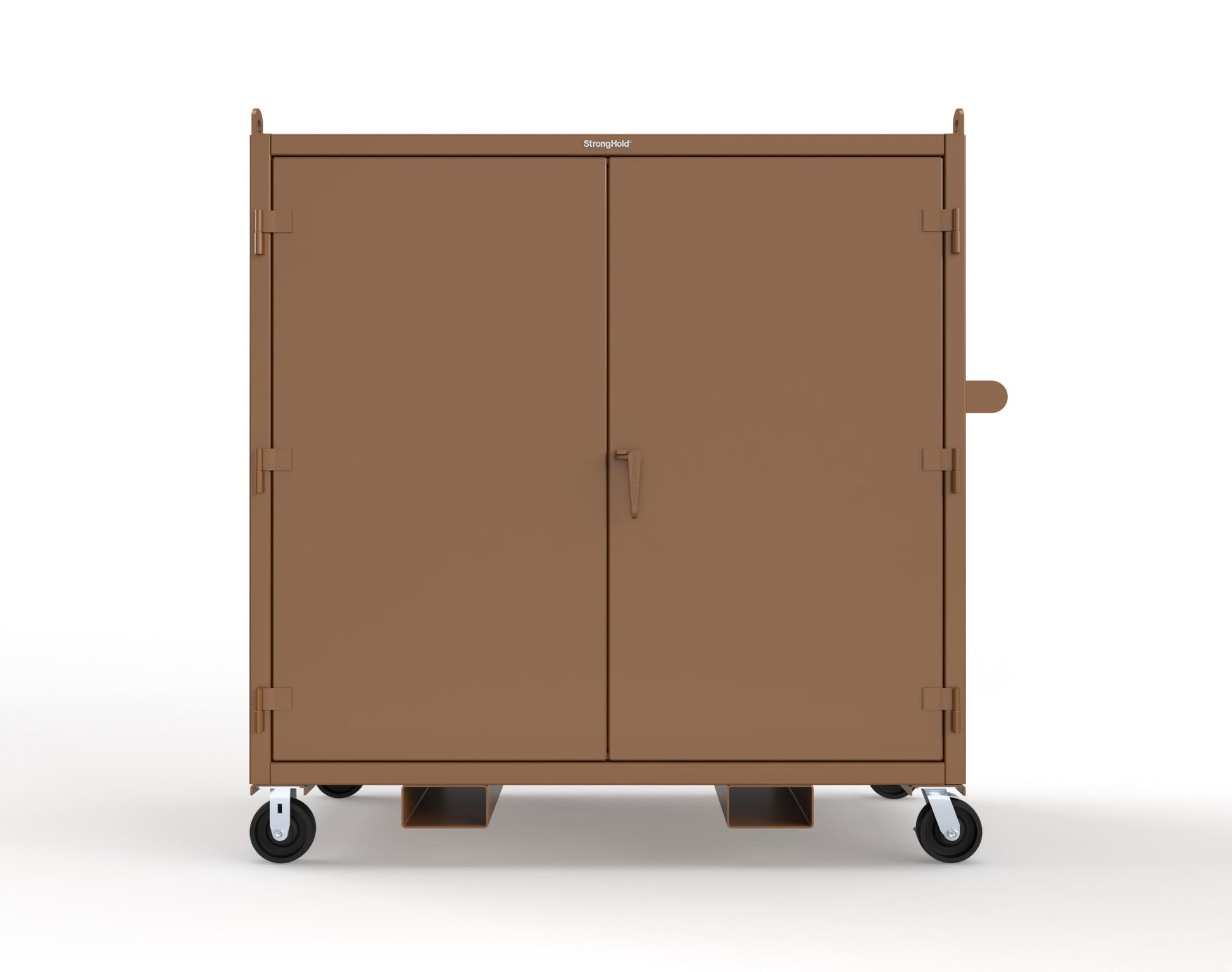 Extreme Duty 12 GA Mobile Jobsite Cabinet with 2 Shelves, Forklift Pockets, Lifting Lugs - 66 In. W x 34 In. D x 68 In. H - 5.5342-LL-CA-FLP-8008