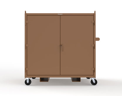 Extreme Duty 12 GA Mobile Jobsite Cabinet with 2 Shelves, Forklift Pockets, Lifting Lugs - 66 In. W x 34 In. D x 68 In. H - 5.5342-LL-CA-FLP-8008