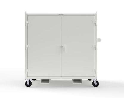 Extreme Duty 12 GA Mobile Jobsite Cabinet with 2 Shelves, Forklift Pockets, Lifting Lugs - 66 In. W x 34 In. D x 68 In. H - 5.5342-LL-CA-FLP-9003