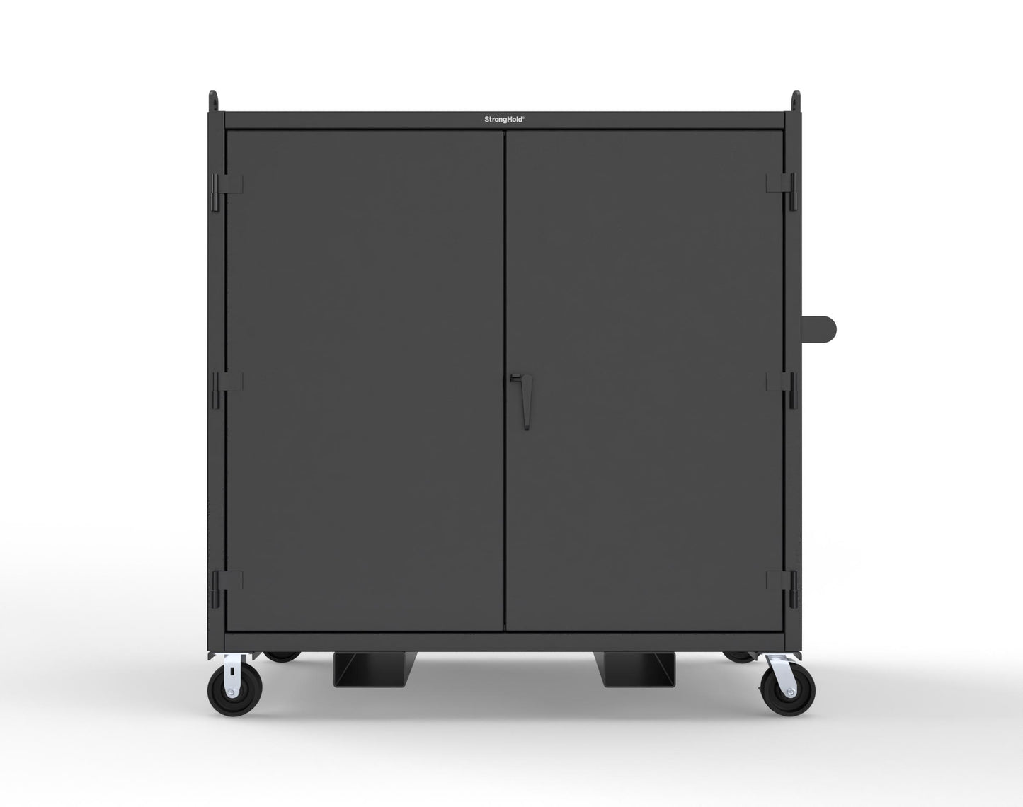 Extreme Duty 12 GA Mobile Jobsite Cabinet with 2 Shelves, Forklift Pockets, Lifting Lugs - 66 In. W x 34 In. D x 68 In. H - 5.5342-LL-CA-FLP-9005