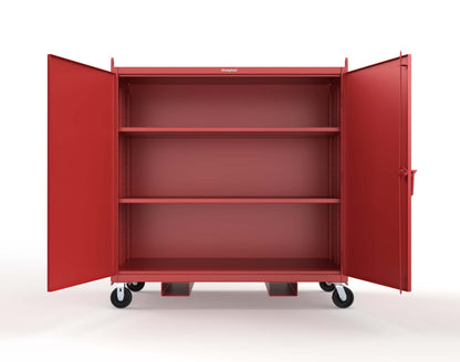 Extreme Duty 12 GA Mobile Jobsite Cabinet with 2 Shelves, Forklift Pockets, Lifting Lugs - 66 In. W x 34 In. D x 68 In. H - 5.5342-LL-CA-FLP-3001