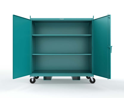 Extreme Duty 12 GA Mobile Jobsite Cabinet with 2 Shelves, Forklift Pockets, Lifting Lugs - 66 In. W x 34 In. D x 68 In. H - 5.5342-LL-CA-FLP-5021