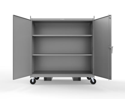 Extreme Duty 12 GA Mobile Jobsite Cabinet with 2 Shelves, Forklift Pockets, Lifting Lugs - 66 In. W x 34 In. D x 68 In. H - 5.5342-LL-CA-FLP-7037