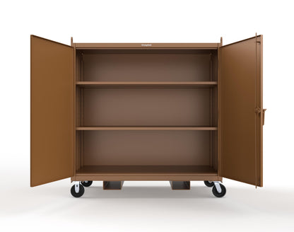 Extreme Duty 12 GA Mobile Jobsite Cabinet with 2 Shelves, Forklift Pockets, Lifting Lugs - 66 In. W x 34 In. D x 68 In. H - 5.5342-LL-CA-FLP-8008