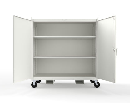 Extreme Duty 12 GA Mobile Jobsite Cabinet with 2 Shelves, Forklift Pockets, Lifting Lugs - 66 In. W x 34 In. D x 68 In. H - 5.5342-LL-CA-FLP-9003