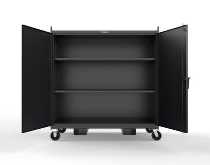 Extreme Duty 12 GA Mobile Jobsite Cabinet with 2 Shelves, Forklift Pockets, Lifting Lugs - 66 In. W x 34 In. D x 68 In. H - 5.5342-LL-CA-FLP-9005