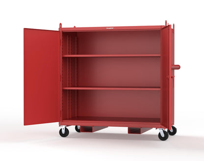 Extreme Duty 12 GA Mobile Jobsite Cabinet with 2 Shelves, Forklift Pockets, Lifting Lugs - 66 In. W x 34 In. D x 68 In. H - 5.5342-LL-CA-FLP-3001
