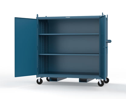 Extreme Duty 12 GA Mobile Jobsite Cabinet with 2 Shelves, Forklift Pockets, Lifting Lugs - 66 In. W x 34 In. D x 68 In. H - 5.5342-LL-CA-FLP-5001