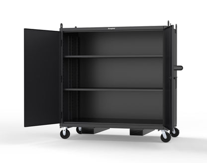 Extreme Duty 12 GA Mobile Jobsite Cabinet with 2 Shelves, Forklift Pockets, Lifting Lugs - 66 In. W x 34 In. D x 68 In. H - 5.5342-LL-CA-FLP-9005