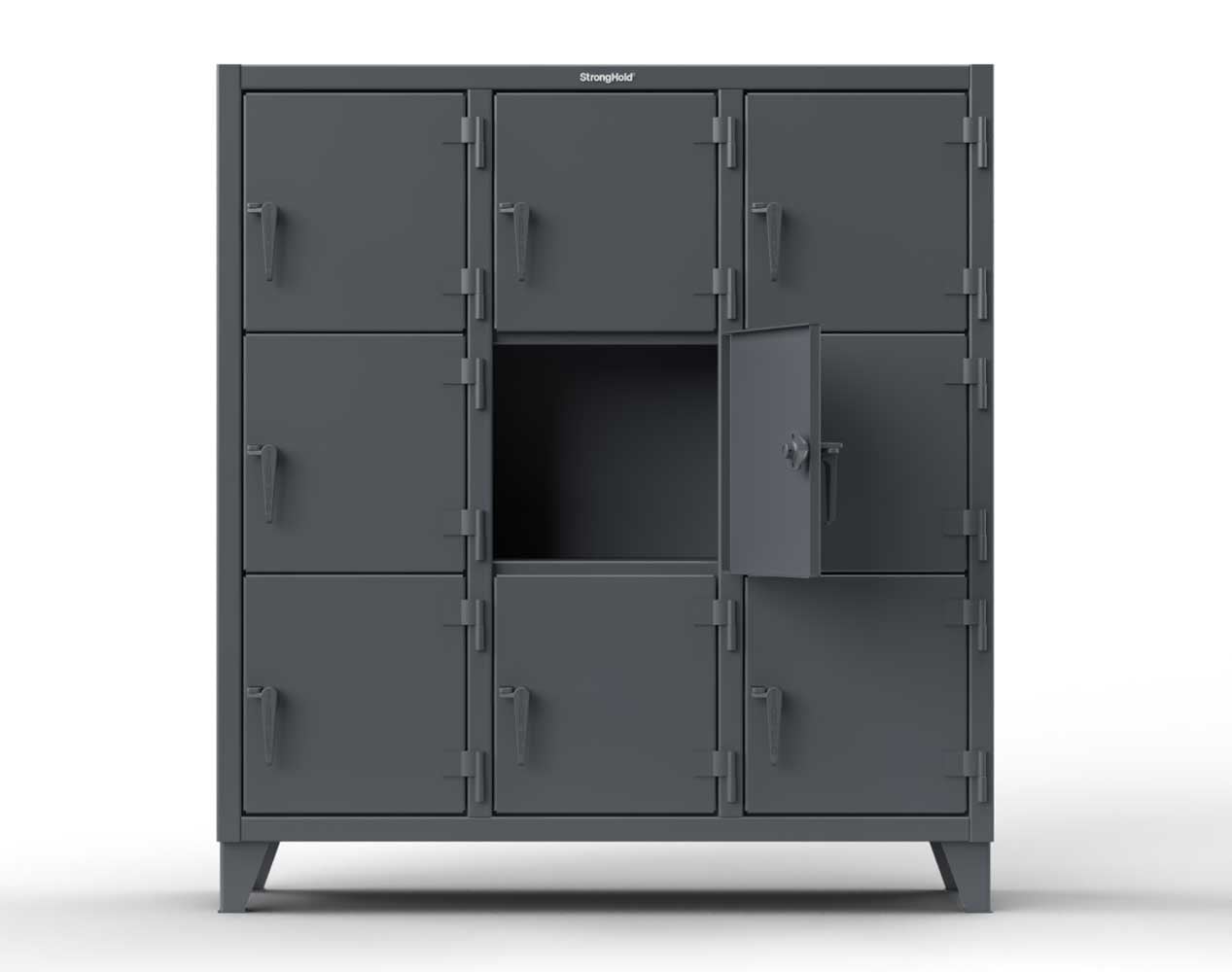 Extreme Duty 12 GA Triple-Tier Locker with 6 Compartments, 42 in. W x 18in. D x 68 in. H