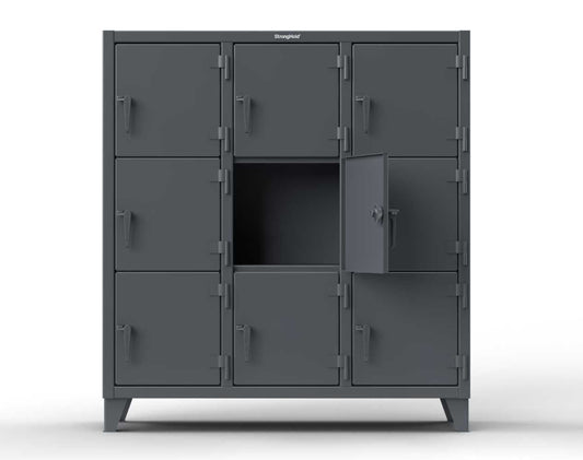Extreme Duty 12 GA Triple-Tier Locker with 6 Compartments, 42 in. W x 18in. D x 68 in. H