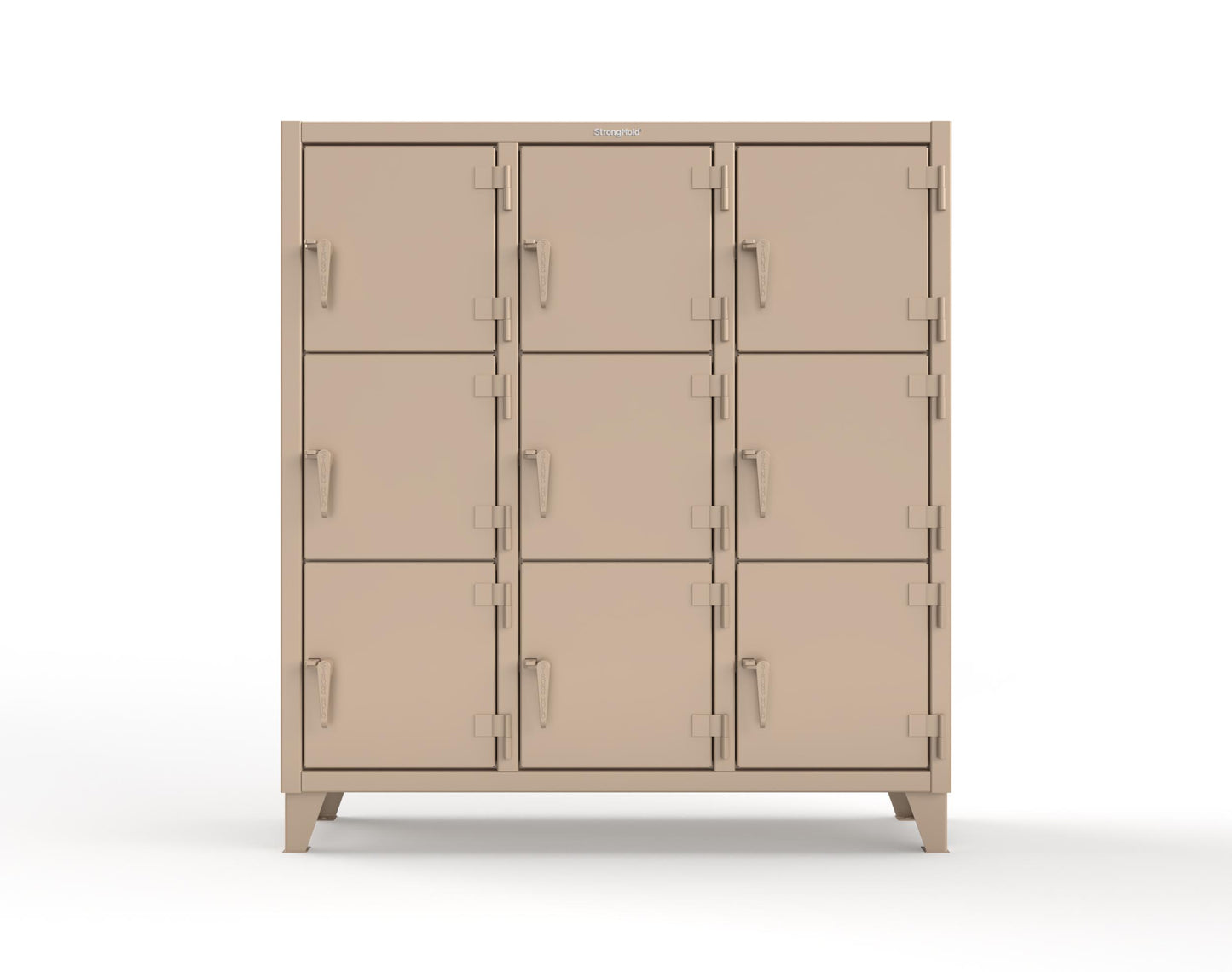Extreme Duty 12 GA Triple-Tier Locker with 9 Compartments, 62 in. W x 18in. D x 68 in. H - 55-18-3TMT-1019