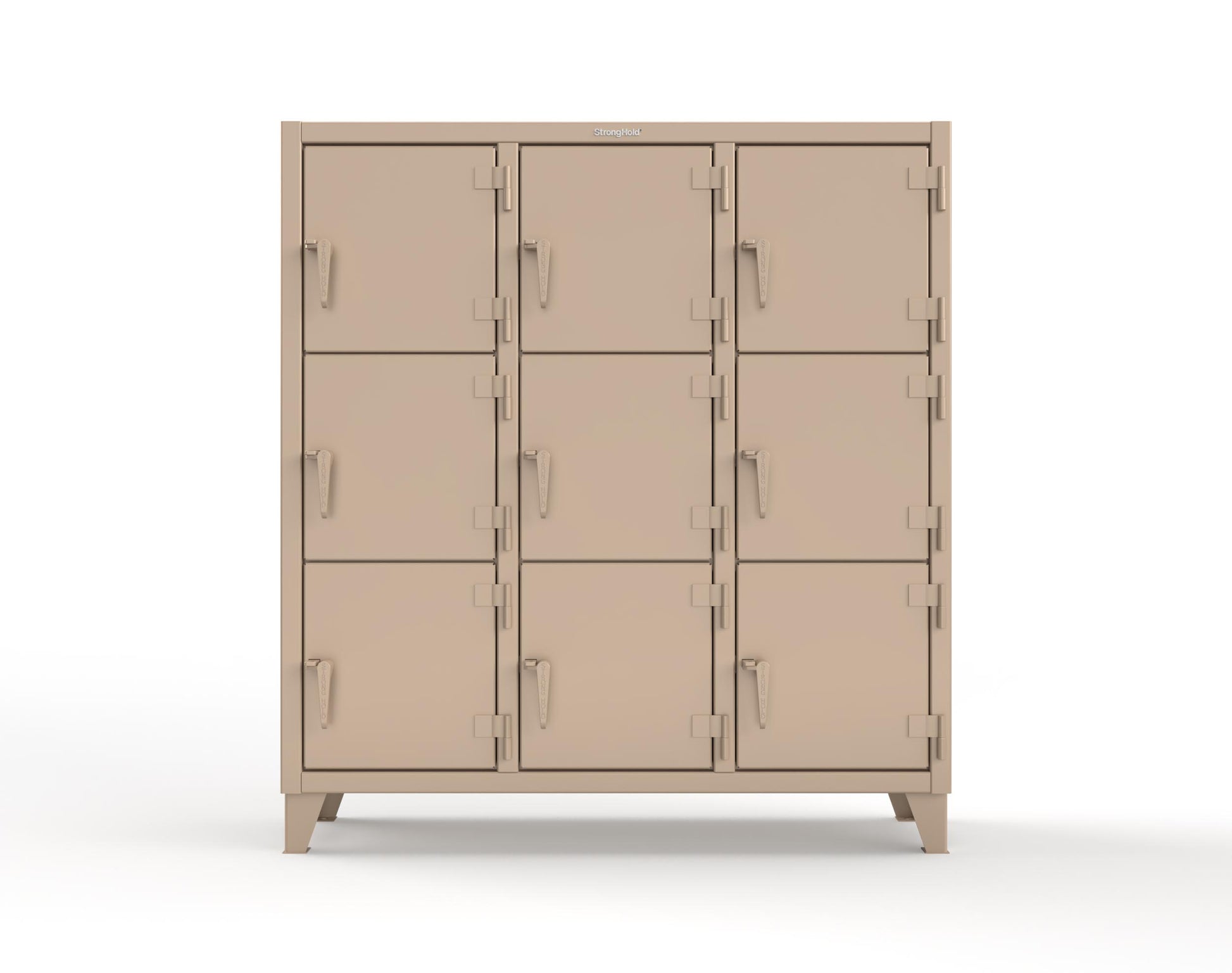 Extreme Duty 12 GA Triple-Tier Locker with 9 Compartments, 62 in. W x 18in. D x 68 in. H - 55-18-3TMT-1019