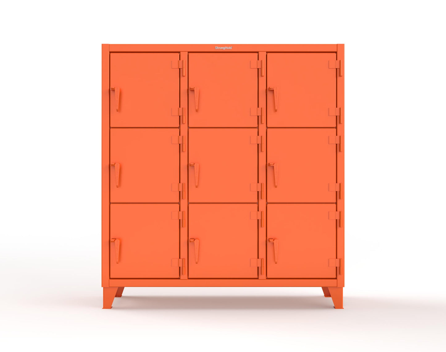 Extreme Duty 12 GA Triple-Tier Locker with 9 Compartments, 62 in. W x 18in. D x 68 in. H - 55-18-3TMT-2009