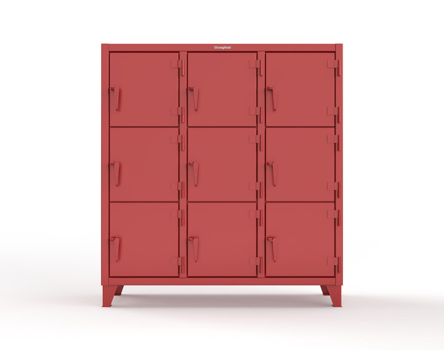 Extreme Duty 12 GA Triple-Tier Locker with 9 Compartments, 62 in. W x 18in. D x 68 in. H - 55-18-3TMT-3001