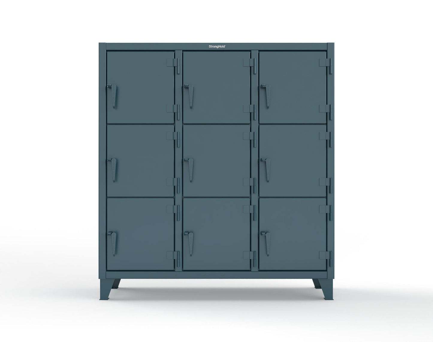 Extreme Duty 12 GA Triple-Tier Locker with 9 Compartments, 62 in. W x 18in. D x 68 in. H - 55-18-3TMT-5001