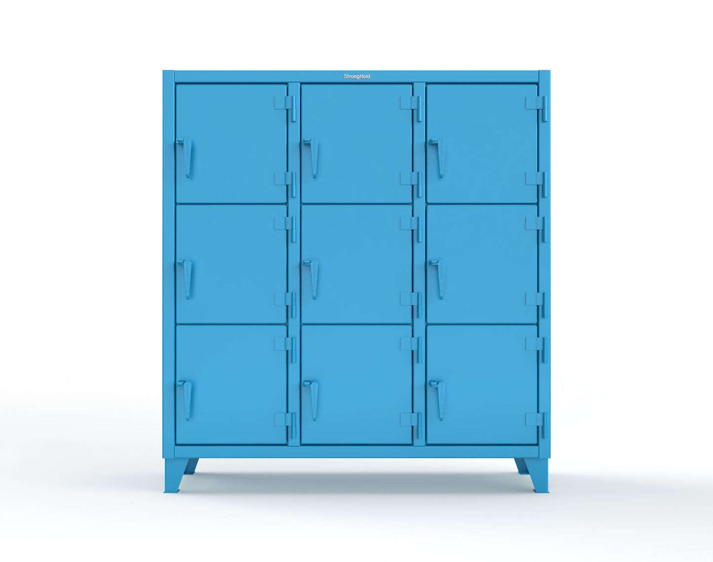 Extreme Duty 12 GA Triple-Tier Locker with 9 Compartments, 62 in. W x 18in. D x 68 in. H - 55-18-3TMT-5012