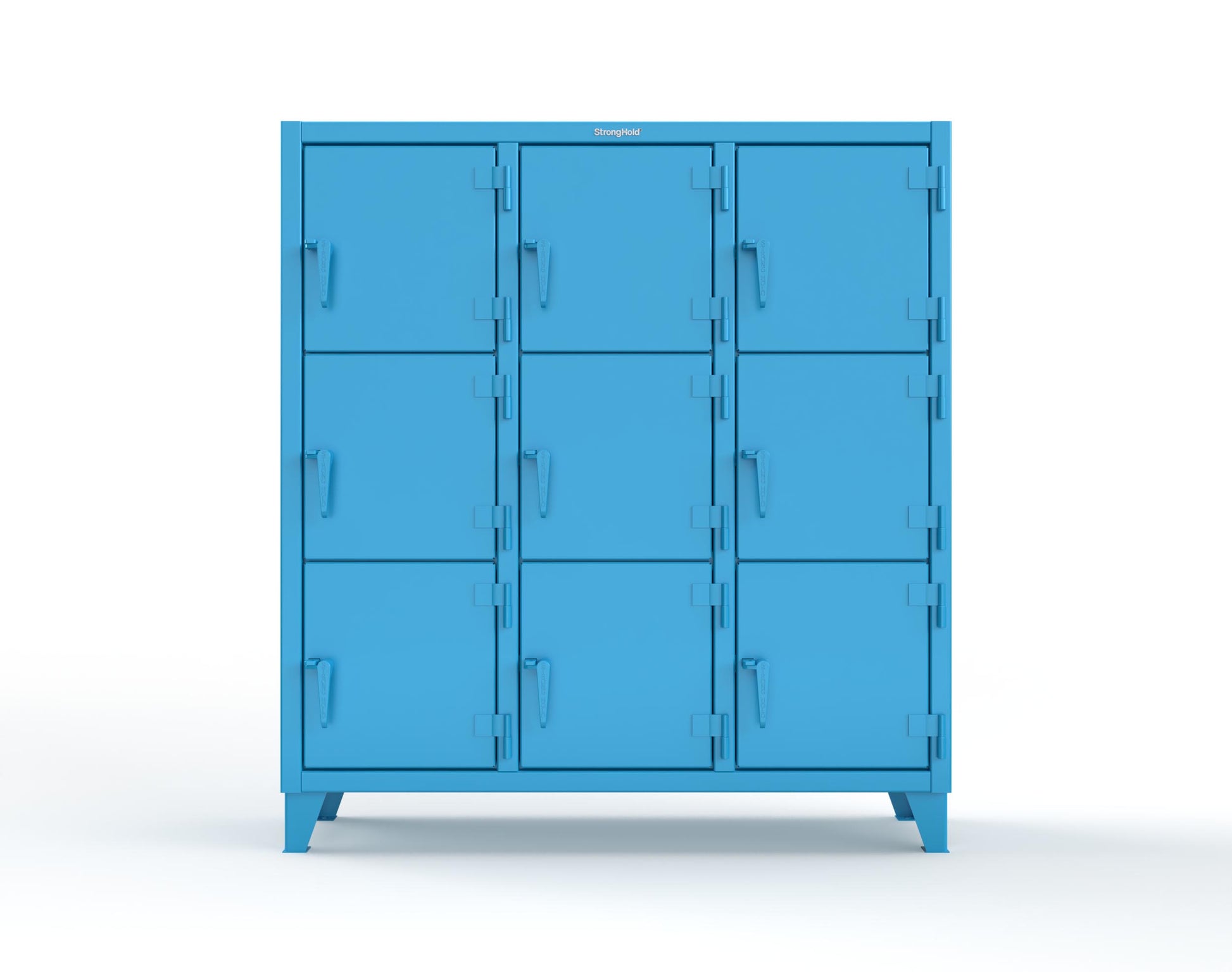 Extreme Duty 12 GA Triple-Tier Locker with 9 Compartments, 62 in. W x 18in. D x 68 in. H - 55-18-3TMT-5012