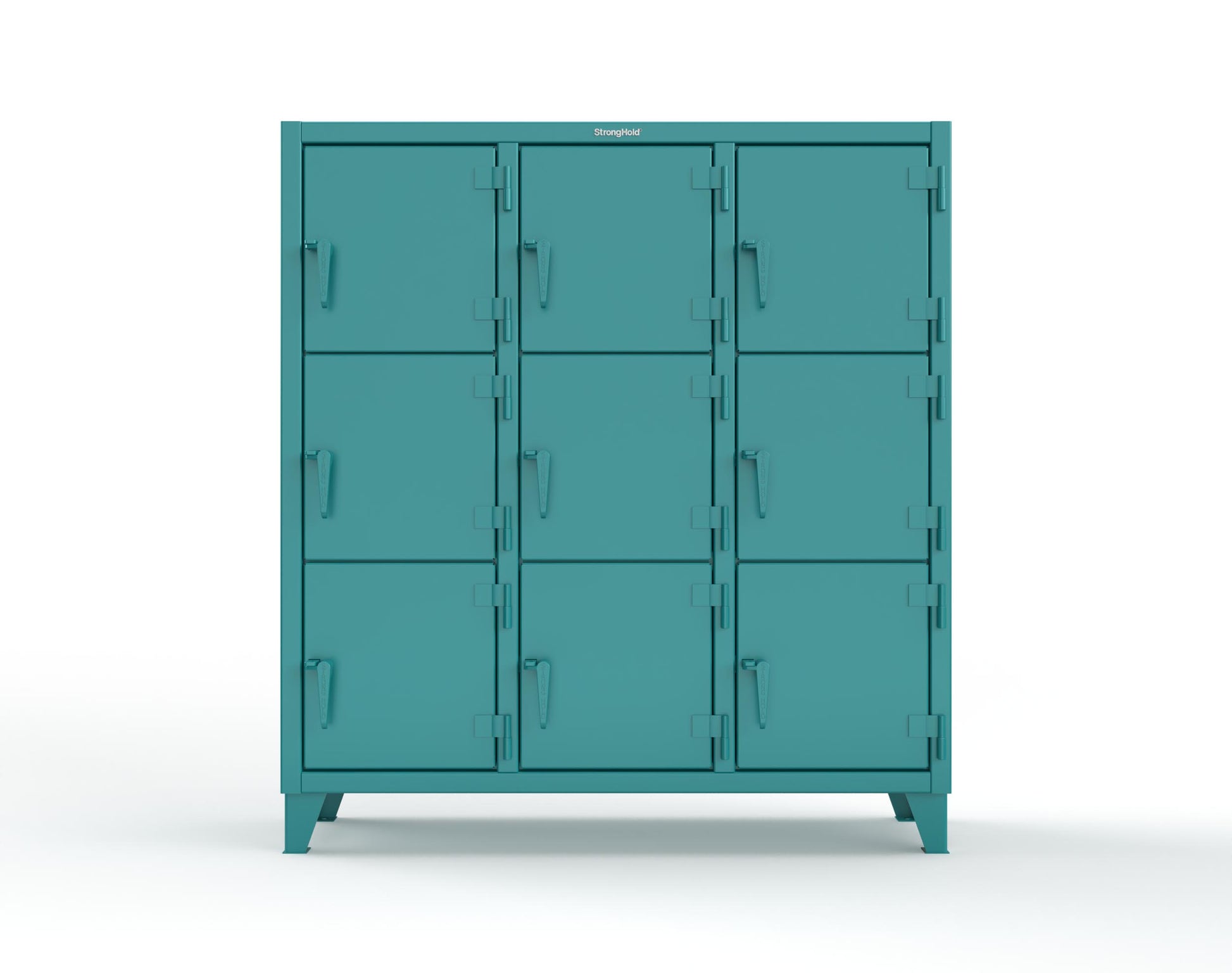 Extreme Duty 12 GA Triple-Tier Locker with 9 Compartments, 62 in. W x 18in. D x 68 in. H - 55-18-3TMT-5021
