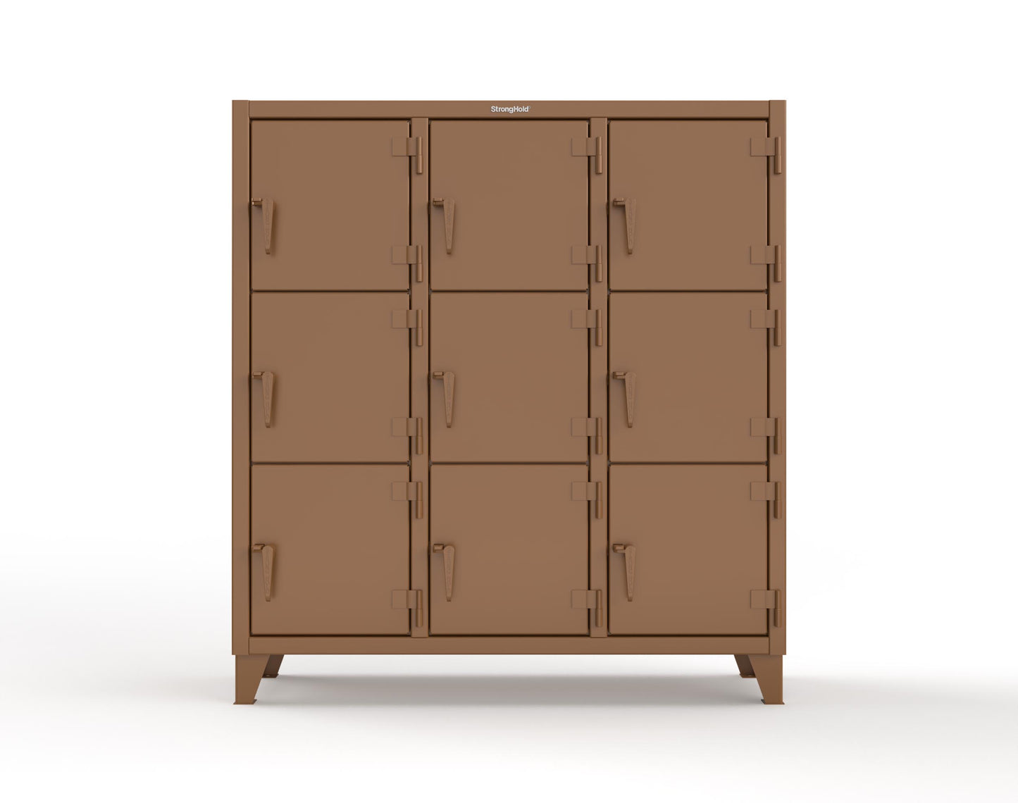 Extreme Duty 12 GA Triple-Tier Locker with 9 Compartments, 62 in. W x 18in. D x 68 in. H - 55-18-3TMT-8008