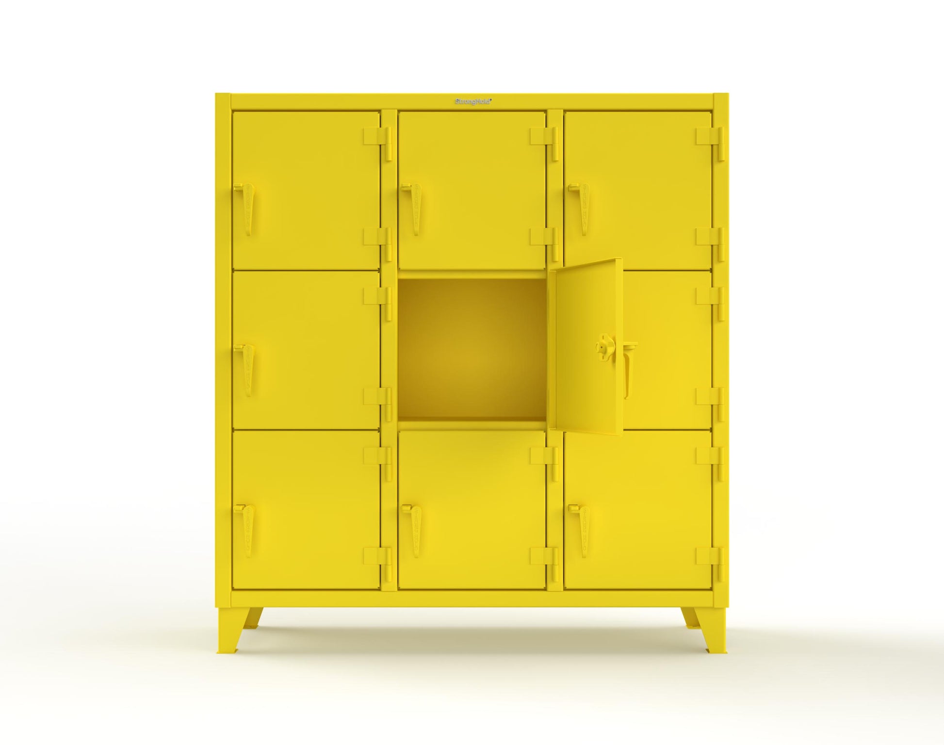 Extreme Duty 12 GA Triple-Tier Locker with 9 Compartments, 62 in. W x 18in. D x 68 in. H - 55-18-3TMT-1021