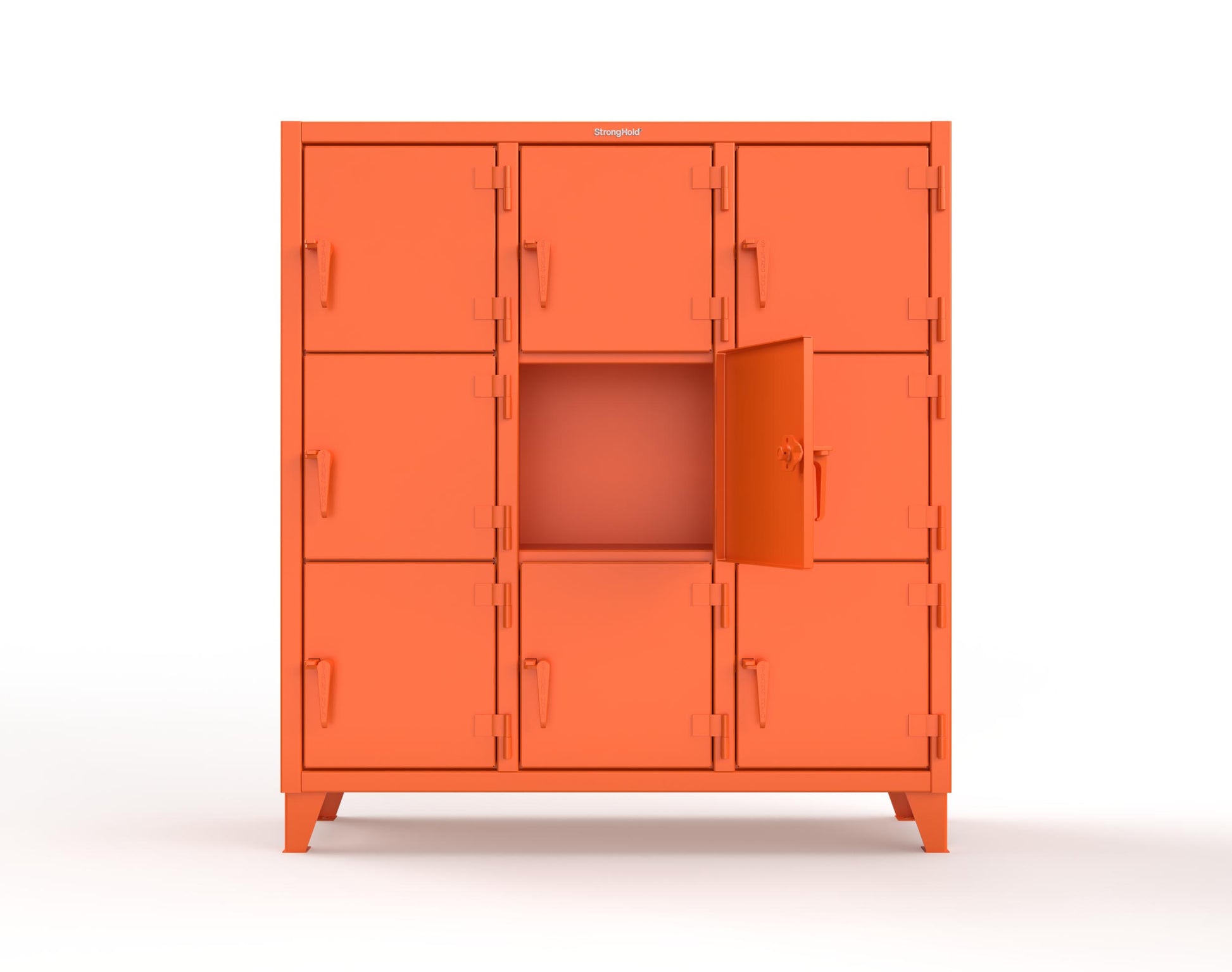 Extreme Duty 12 GA Triple-Tier Locker with 9 Compartments, 62 in. W x 18in. D x 68 in. H - 55-18-3TMT-2009