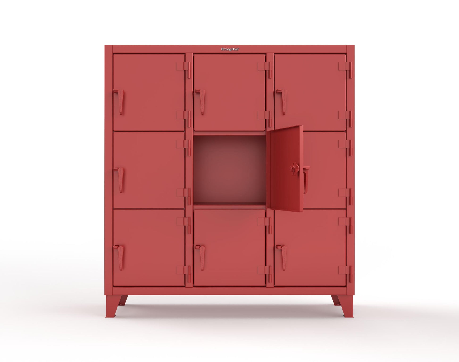 Extreme Duty 12 GA Triple-Tier Locker with 9 Compartments, 62 in. W x 18in. D x 68 in. H - 55-18-3TMT-3001