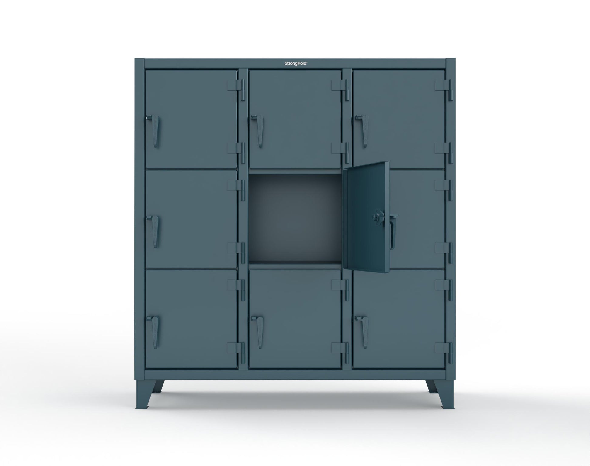 Extreme Duty 12 GA Triple-Tier Locker with 9 Compartments, 62 in. W x 18in. D x 68 in. H - 55-18-3TMT-5001