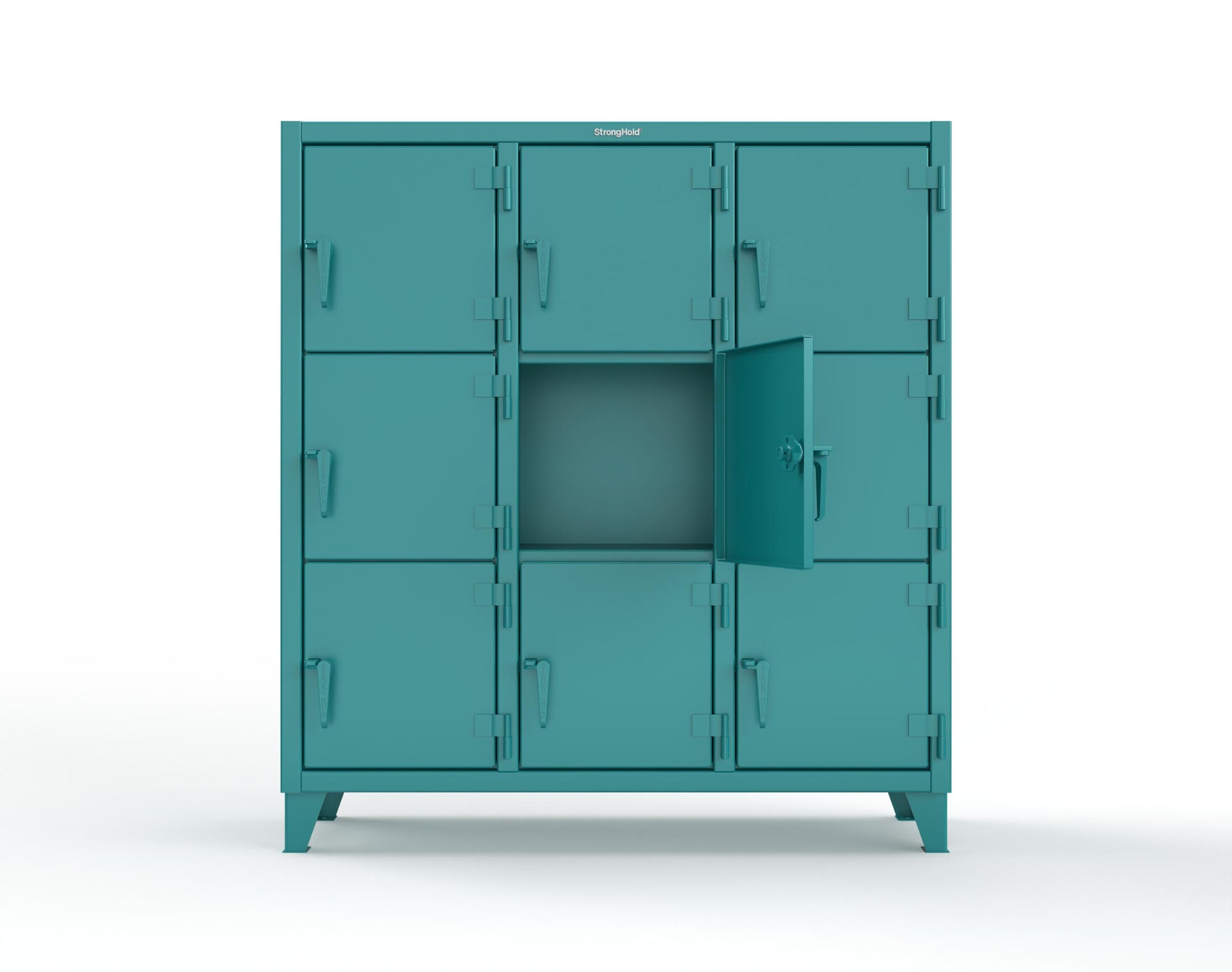 Extreme Duty 12 GA Triple-Tier Locker with 9 Compartments, 62 in. W x 18in. D x 68 in. H - 55-18-3TMT-5021