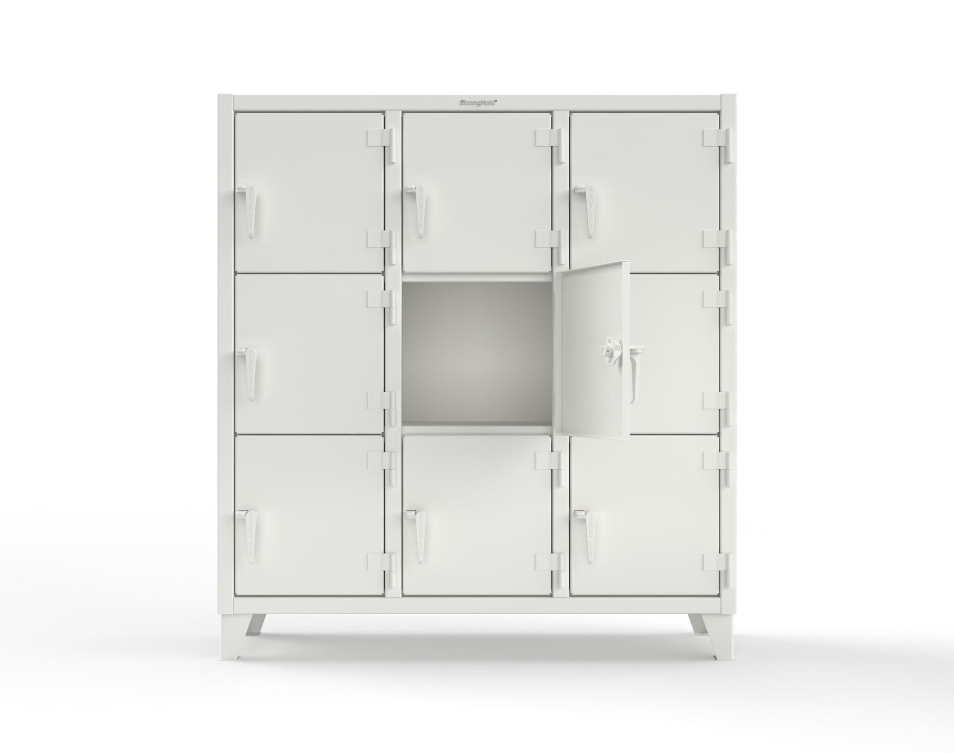 Extreme Duty 12 GA Triple-Tier Locker with 9 Compartments, 62 in. W x 18in. D x 68 in. H - 55-18-3TMT-9003