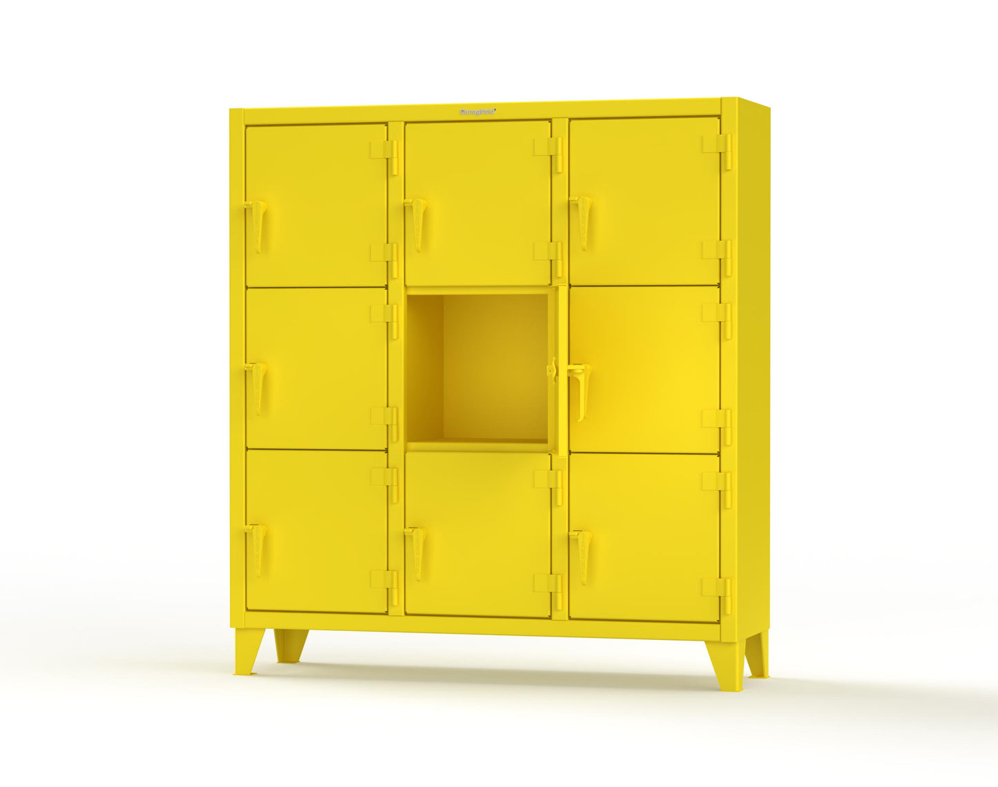 Extreme Duty 12 GA Triple-Tier Locker with 9 Compartments, 62 in. W x 18in. D x 68 in. H - 55-18-3TMT-1021