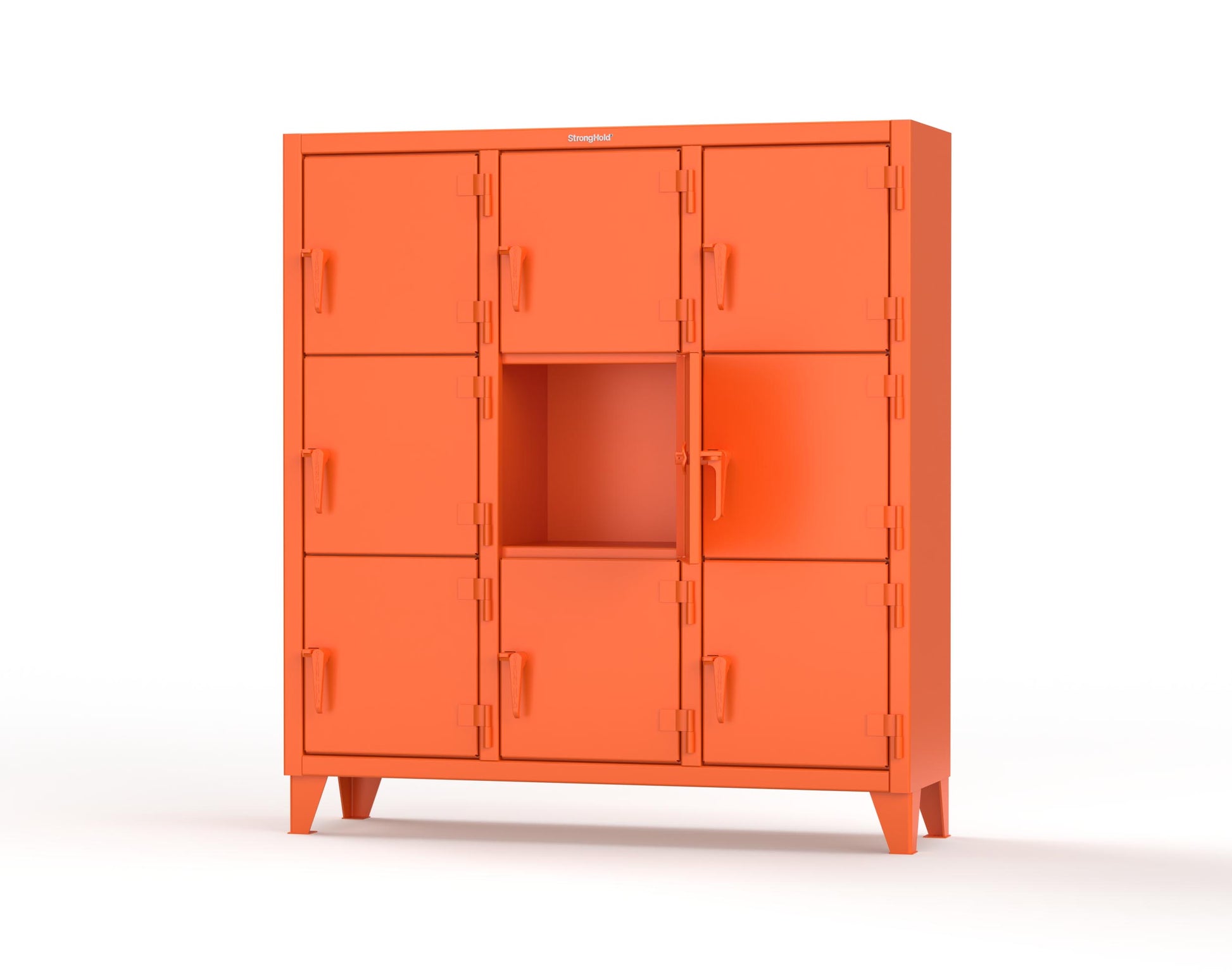 Extreme Duty 12 GA Triple-Tier Locker with 9 Compartments, 62 in. W x 18in. D x 68 in. H - 55-18-3TMT-2009