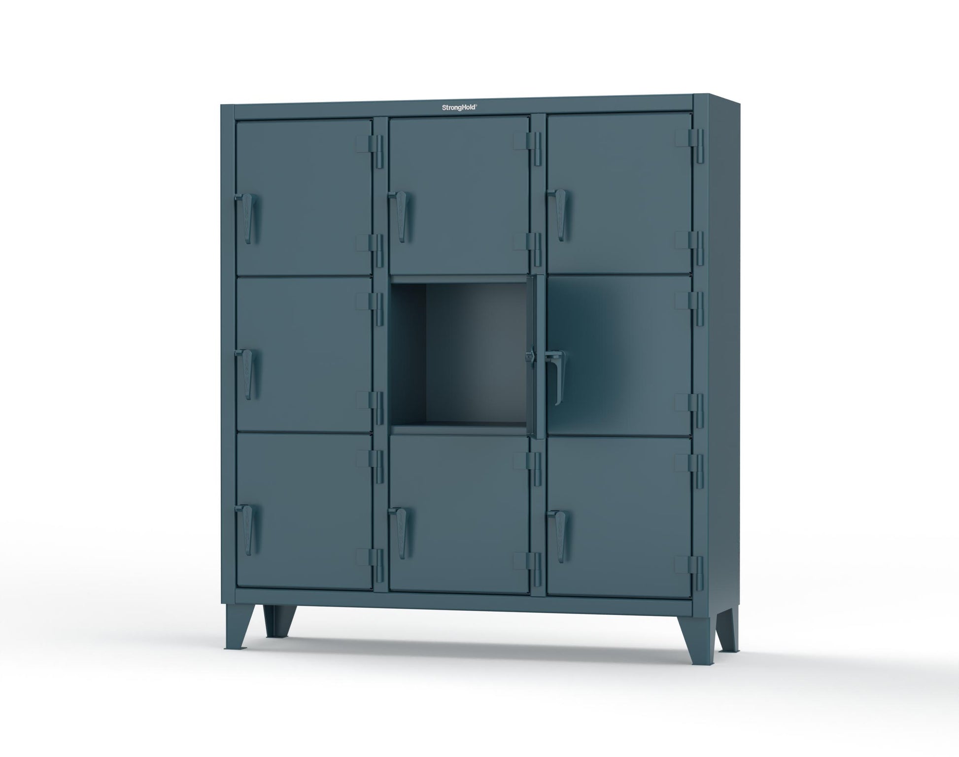 Extreme Duty 12 GA Triple-Tier Locker with 9 Compartments, 62 in. W x 18in. D x 68 in. H - 55-18-3TMT-5001