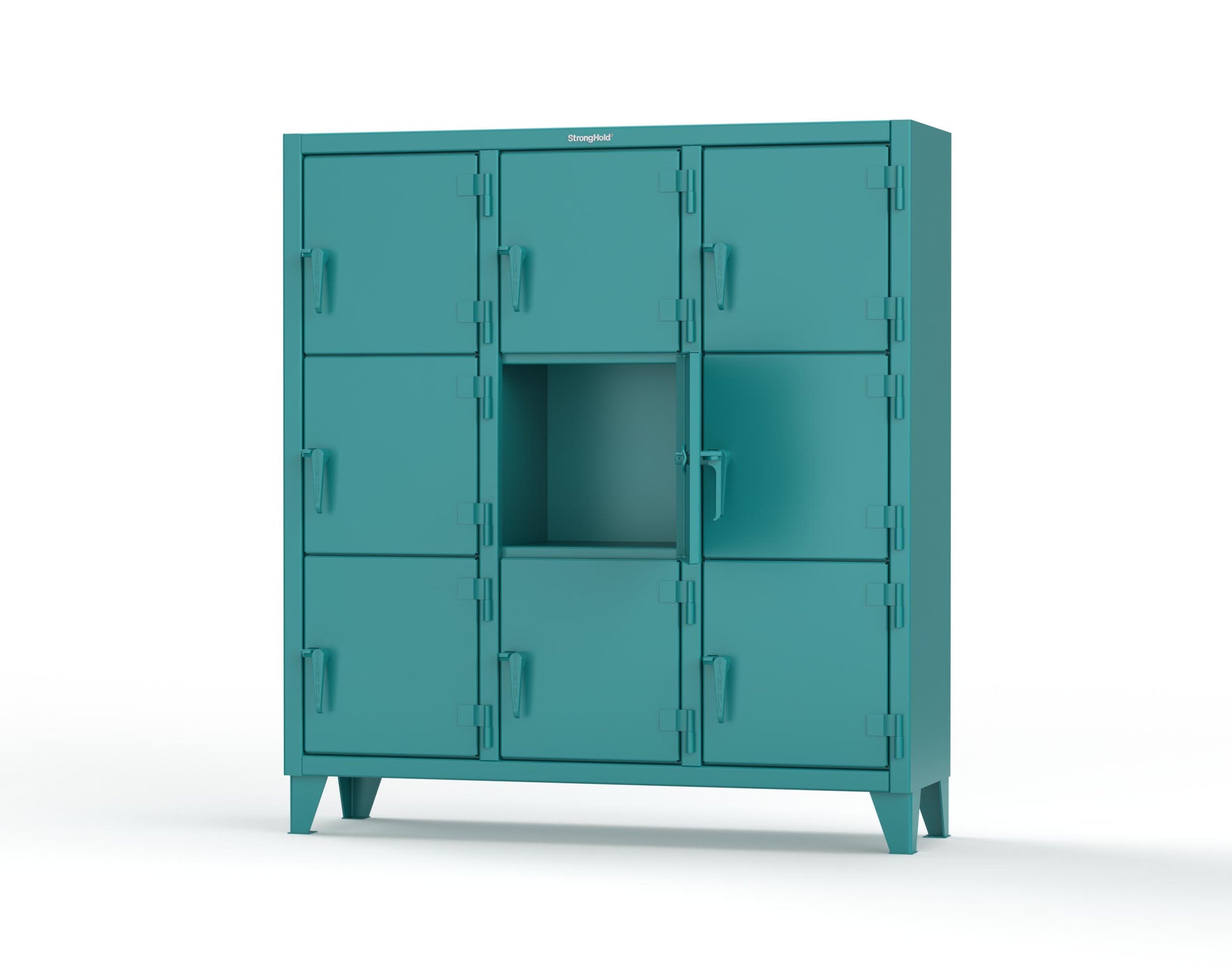 Extreme Duty 12 GA Triple-Tier Locker with 9 Compartments, 62 in. W x 18in. D x 68 in. H - 55-18-3TMT-5021