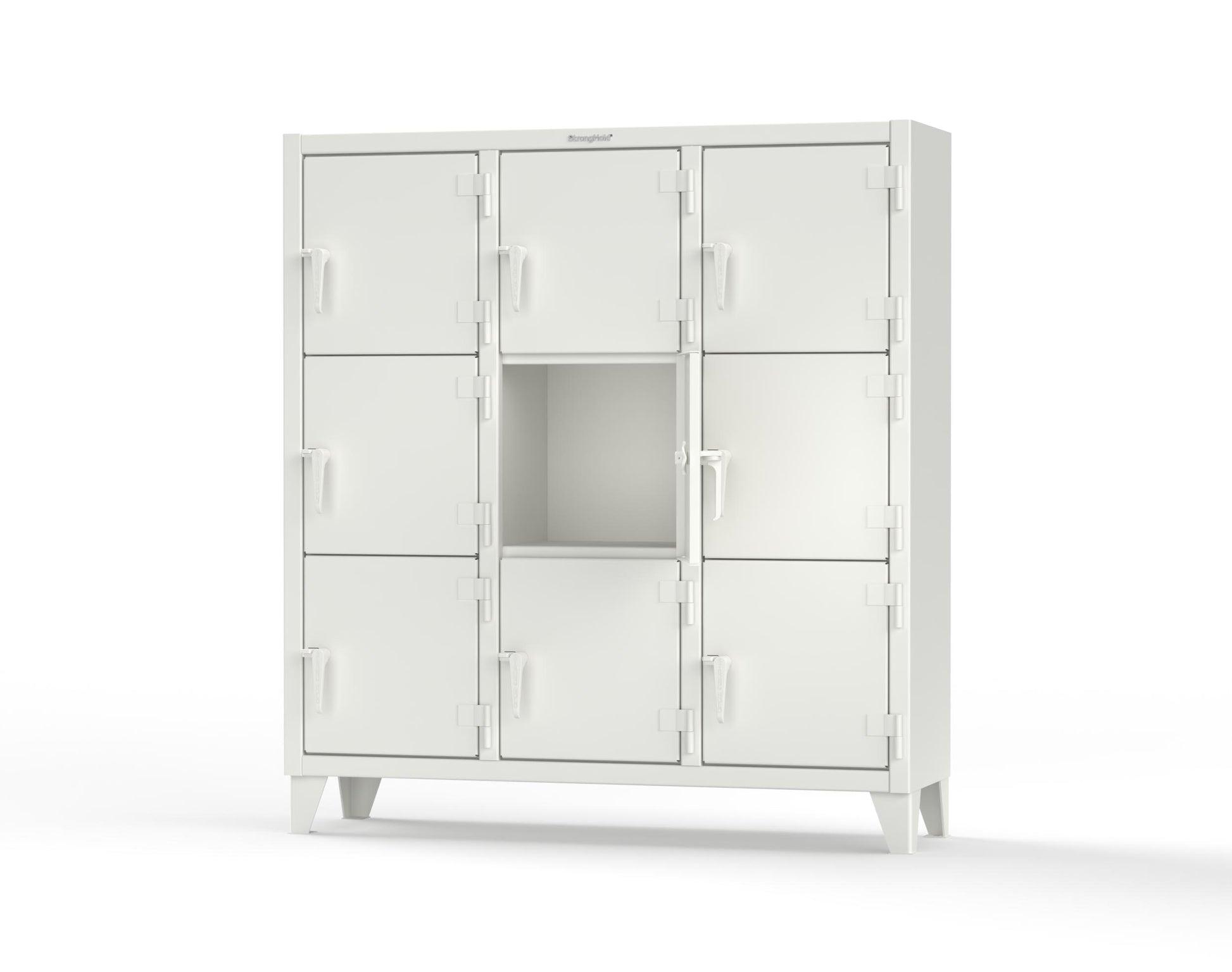 Extreme Duty 12 GA Triple-Tier Locker with 9 Compartments, 62 in. W x 18in. D x 68 in. H - 55-18-3TMT-9003